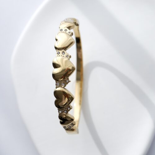 The Crowned Heart Solid Bangle on white background