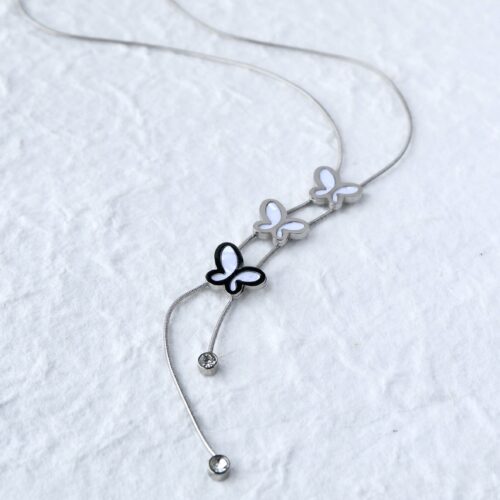 Silver Cascade Y-Necklace
