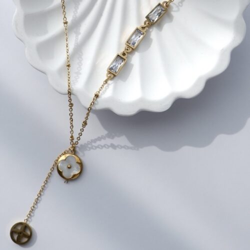 Cascade Baguette Lariat Necklace