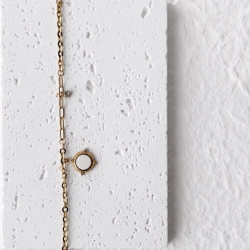 White Starburst Medallion Bracelet