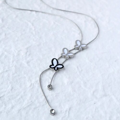 Silver Cascade Y-Necklace