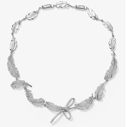 Feather Ribbon Choker Necklace