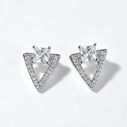 Geometric Open Triangle Stud Earrings