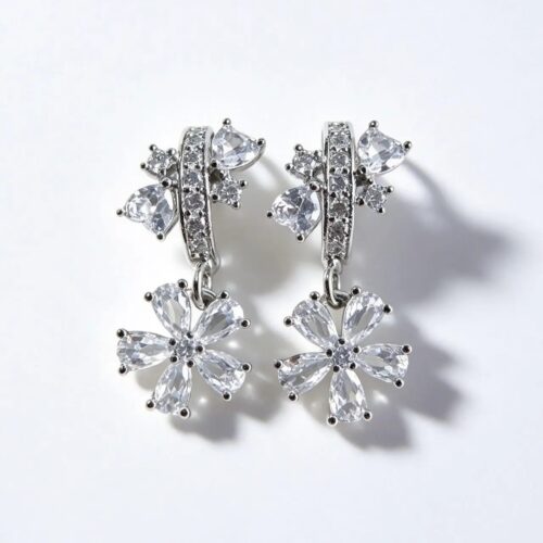 Elegant Floral Cluster Drop Earrings