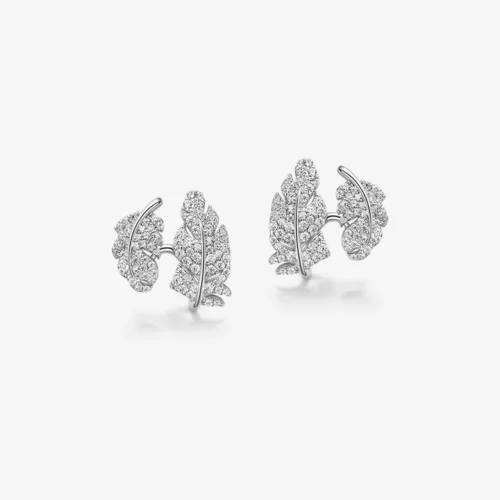 Luminous Pavé Foliage Earrings