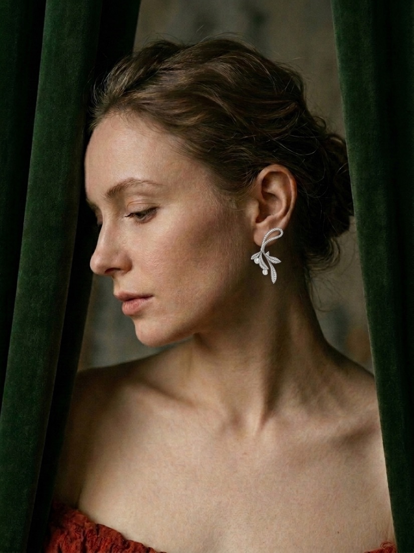 Pavé Pearl Cascade Earrings - Image 3