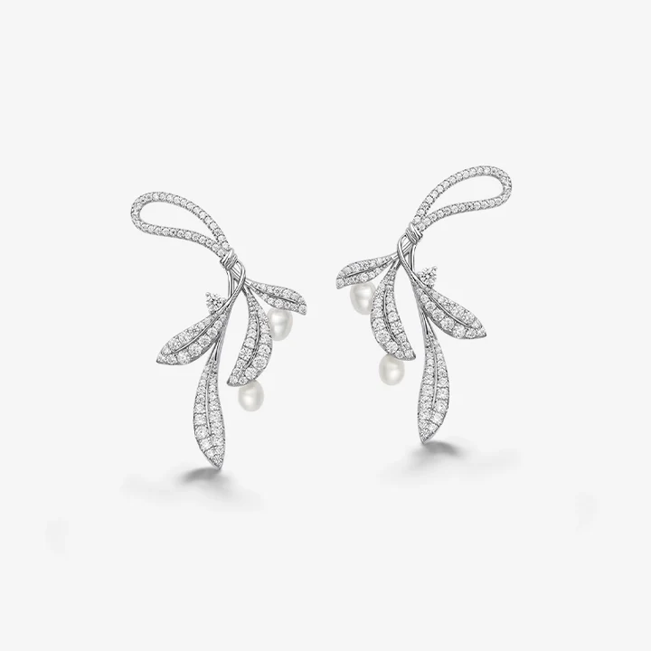 Pavé Pearl Cascade Earrings