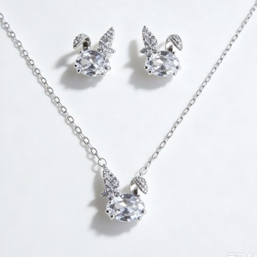 Sparkling Crystal Bunny Jewelry Set